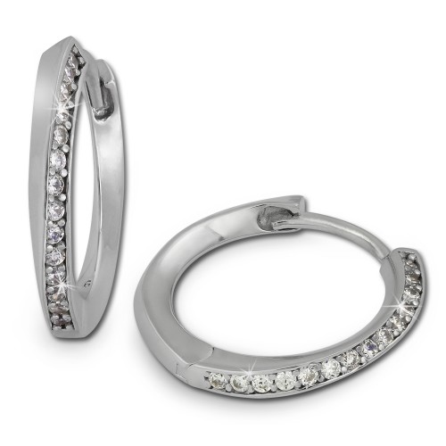 SilberDream Creole Zirkonia wei 925 Sterling Silber Ohrring SDO350W