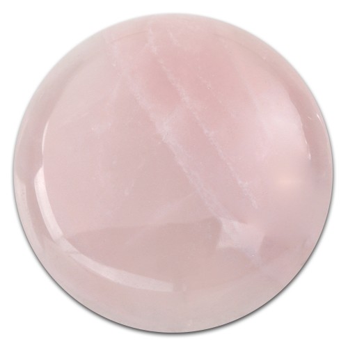 Amello Coin Edelstein Rosenquarz rosa für Coinsfassung Stahlschmuck ESC705A