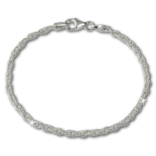 SilberDream Armband Doppelanker 925 Sterling Silber Damen 19cm SDA2099J