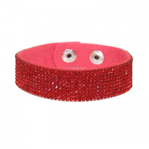 SilberDream Glitzerarmband Kristalle rot 9 reihig Armband SDA041R