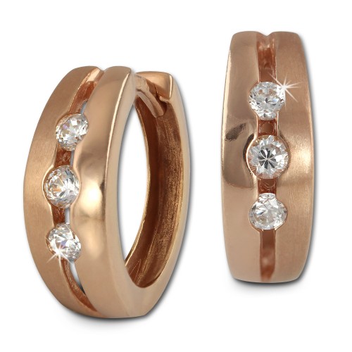 SilberDream Creole rose Zirkonias wei Ohrring 925 Silber Schmuck SDO0025WE