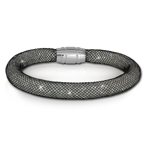 SilberDream Glitzerarmband Minikristalle schwarzwei 20cm Armband SDA050K0