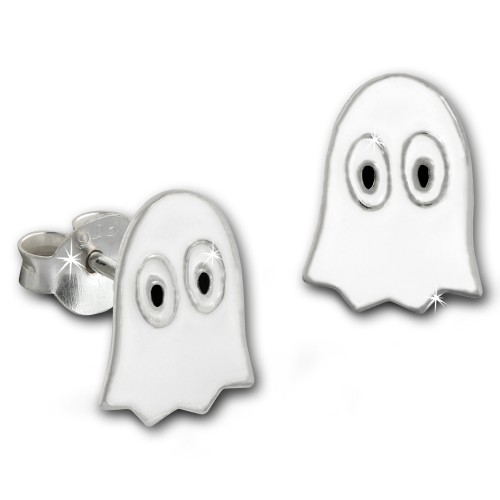 Kinder Ohrring Gespenst wei Ohrstecker 925 Kinderschmuck TW SDO8142W