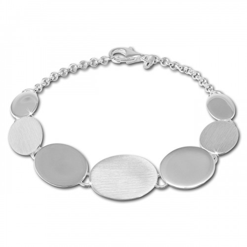 SilberDream Armband Oval mattglnzend 925 Sterling Silber 195cm SDA434
