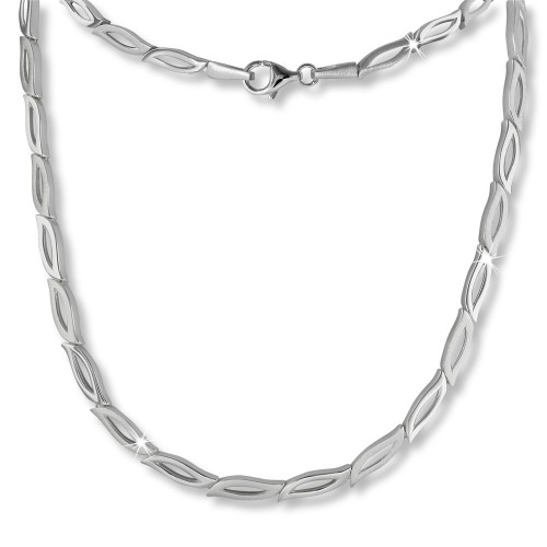 SilberDream Collier Kette Bltenblatt 925 Silber 45cm Halskette Damen SDK428