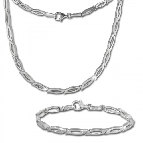 SilberDream Schmuck Set Bltenblatt Collier Armband Damen 925 Silber SDS428
