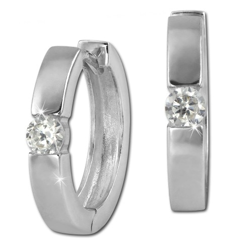SilberDream Creole Zirkonia wei Ohrring 925 Sterling Silber Schmuck SDO0037WJ