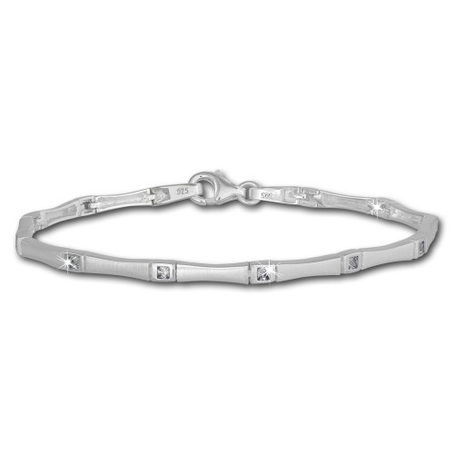 SilberDream Armband Zirkonia wei 925er Sterling Silber 19cm Damen SDA436W