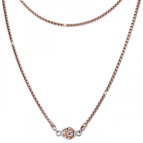 SilberDream Collier Kette Kugel Blumen rose 925 Silber Damen 45cm SDK24545E