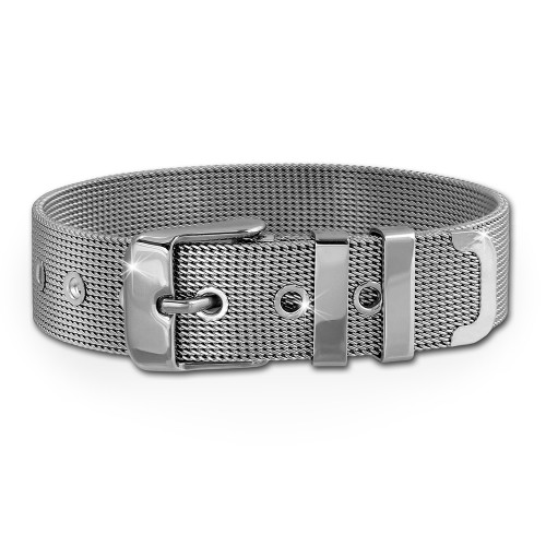 Amello Edelstahl Mesh Armband für Coinfassung Stahlschmuck ESC150J