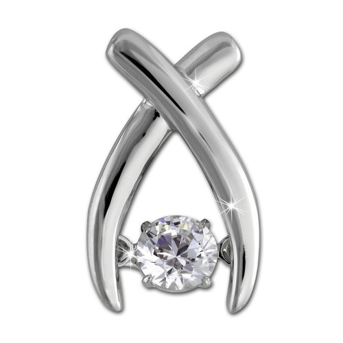 SilberDream Ketten Anhänger Dancing Stone Zirkonia 925er Sterling Silber DSH103W