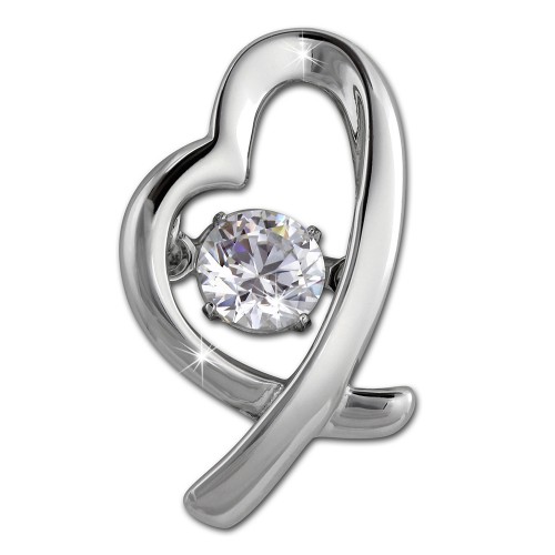 SilberDream Ketten Anhänger Herz Dancing Stone Zirkonia 925er Silber DSH102W