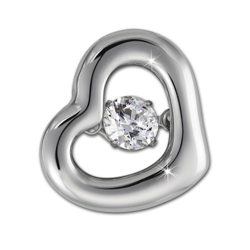 SilberDream Ketten Anhänger Herz Dancing Stone Zirkonia 925er Silber DSH106W