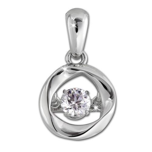 SilberDream Ketten Anhänger Dancing Stone Zirkonia 925er Sterling Silber DSH104W
