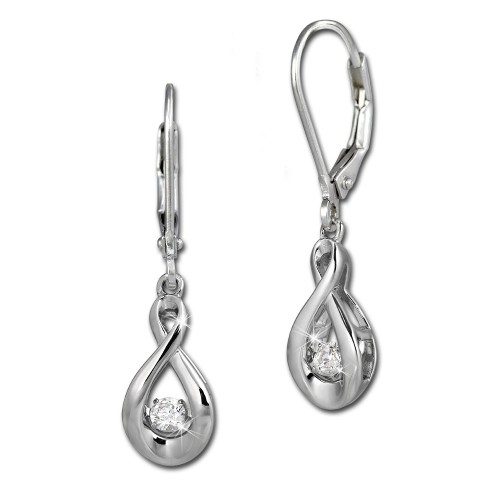 SilberDream Ohrringe Dancing Stone Zirkonia weiß 925er Ohrhänger DSO100W