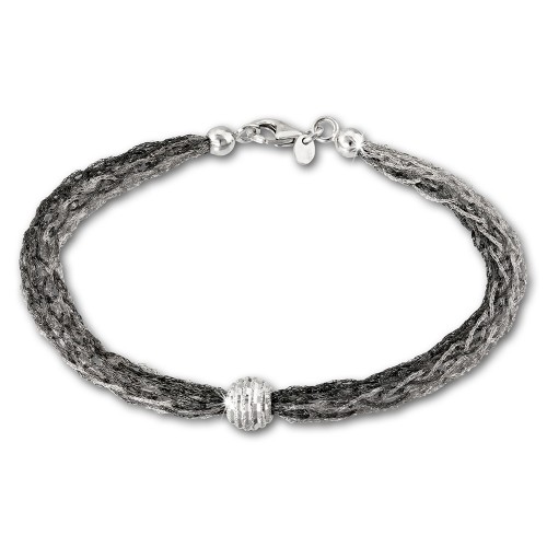SilberDream Armband Kugel geschwrzt 925 Silber Damen 205cm SDA1001K
