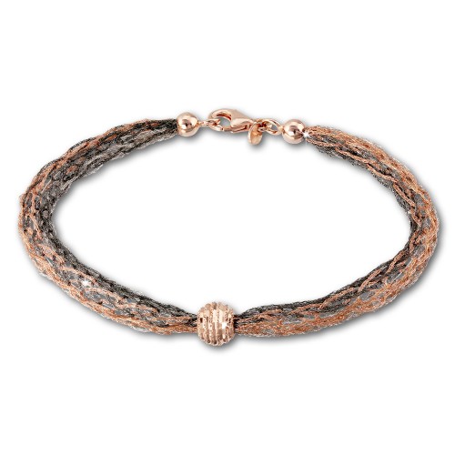 SilberDream Armband geschliffene Kugel rose 925 Silber Damen 205cm SDA1001E