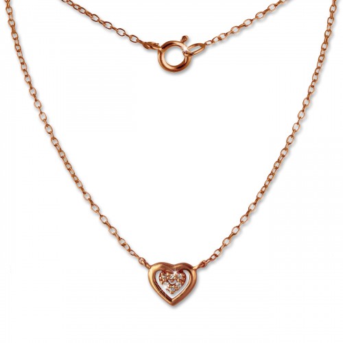 SilberDream Kette Herz rose 925er Sterling Silber 45cm Halskette SDK8009E