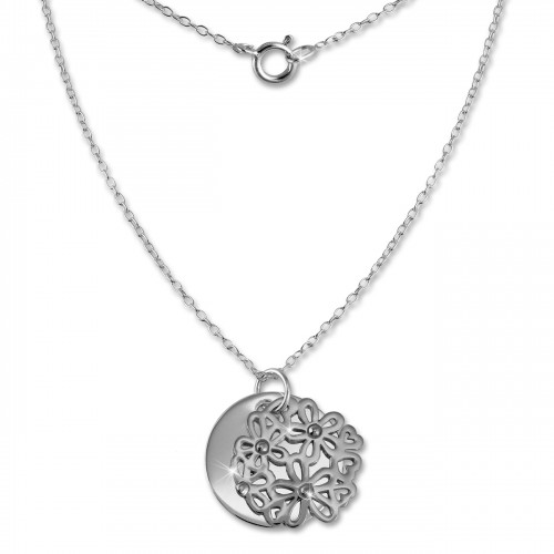 SilberDream Kette Doppel Plakette 925 Silber 45 cm SDK8003J