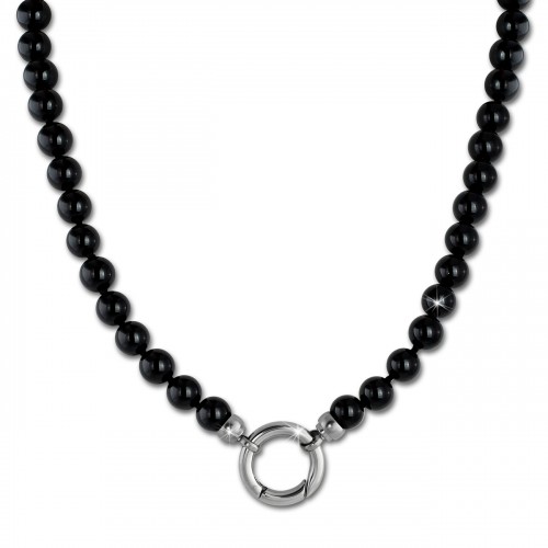 Amello Coinskette Onyx-Kette 80cm schwarz Edelstahlschmuck ESC111S