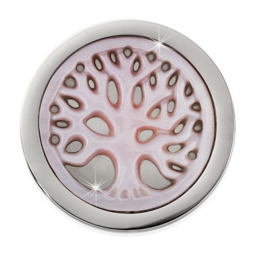 Amello Coin Lebensbaum rosa für Coinsfassung 25mm Edelstahlschmuck ESC743A
