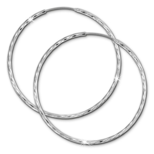 SilberDream Creole glnzend 50mm Damen Ohrring 925 Sterling Silber SDO0085J