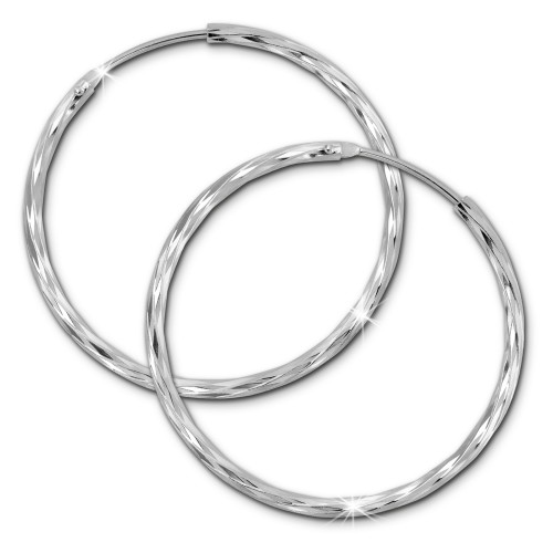 SilberDream Creole glnzend 35mm Damen Ohrring 925 Sterling Silber SDO0083J