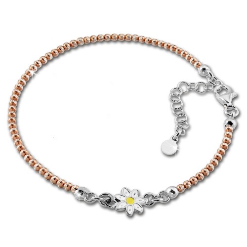 SilberDream Armband Blume rose 925 Sterling Silber Damen 18cm - 21cm SDA1118E