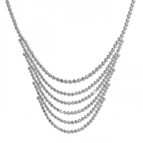 SilberDream Kugelcollier 925er Silber Halskette 42cm - 47cm Kette SDK27042J