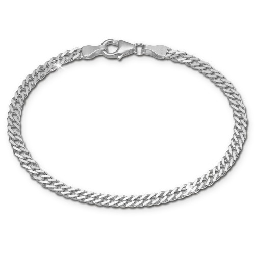 SilberDream Armband Zwillingspanzer 925 Sterling Silber Unisex 185cm SDA2368J