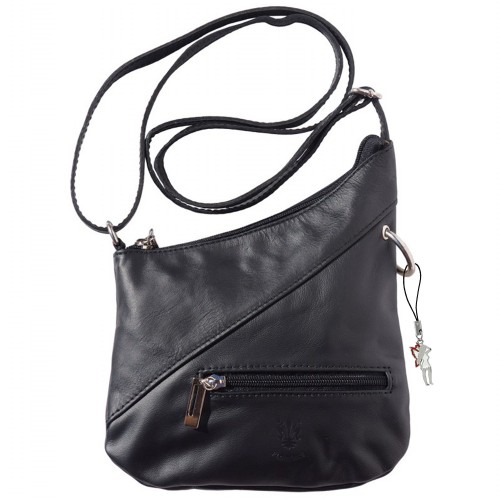 Umhängetasche Damen Handtasche Leder schwarz DrachenLeder OTF100S