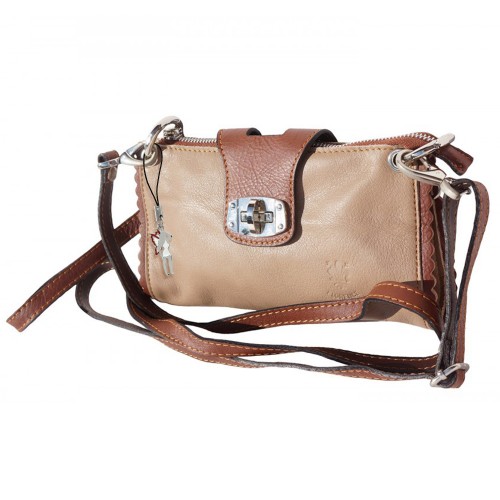 Abendtasche Clutch Wristlet Leder Braun Umhängetasche DrachenLeder OTF801C