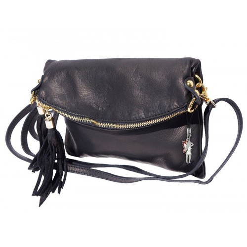 Umhängetasche Clutch Damen Tasche Wristlet Leder schwarz DrachenLeder OTF802S
