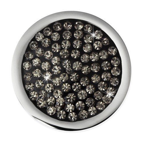 Amello Edelstahl Coin Zirkonia grau 25mm Edelstahlschmuck ESC350K