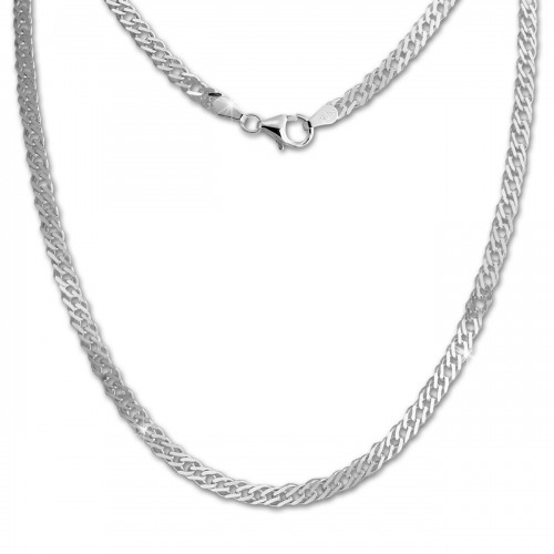 SilberDream Zwillingspanzer Kette 925 Sterling Silber Unisex 45cm SDK26745J