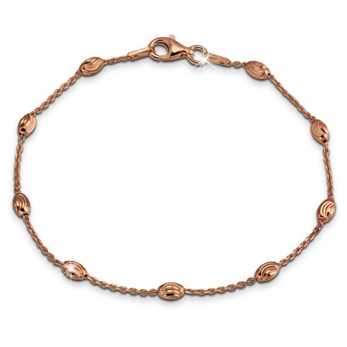 SilberDream Damen Armband Ankerkette 195cm Silber rosevergoldet Trend SDA2389E