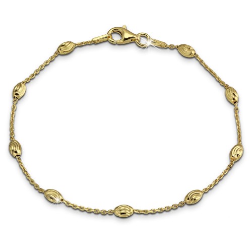 SilberDream Damen Armband Ankerkette 19cm Silber vergoldet Trendschmuck SDA2389Y