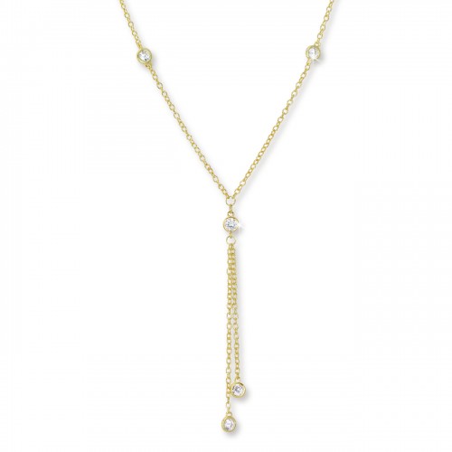 SilberDream Collier Kette vergoldet Zirkonia 925er Silber Damen 45cm SDK27845Y
