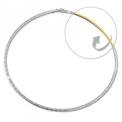 SilberDream Collier Kette Muster vergoldet und Silber 925er 45cm SDK22945T