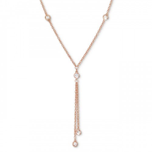 SilberDream Collier Kette rosevergoldet Zirkonia 925er Damen 45cm SDK27845E