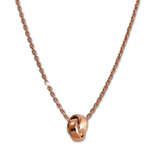 SilberDream Collier Kette verschlungen rosvergoldet 925 Silber 44cm SDK11344E