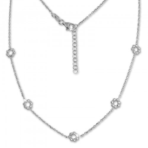 SilberDream Collier Kette Blmchen 925 Sterling Silber 44cm - 47cm SDK11444J