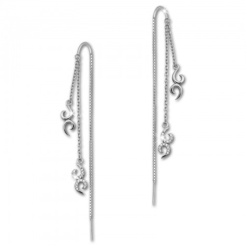 SilberDream Glitzer Ohrhänger Ornament Zirkonia weiß 925 Silber Ohrring GSO440W