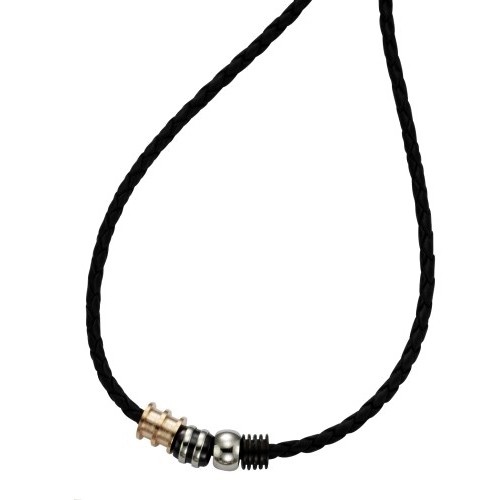 KISMA Schmuck Collier Edelstahl Leder dreifarbig KIK0130-004-45